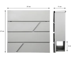 Ml-Design Boîte Aux Lettres 1 Porte-Boîte aux lettres gris clair avec support boîte postale sur pieds acier + 2 clés