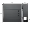 ECD Germany Boîte aux lettres moderne anthracite + compartiment à journaux 2 clés en acier