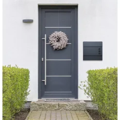 ECD Germany Boîte aux lettres moderne anthracite + compartiment à journaux 2 clés en acier
