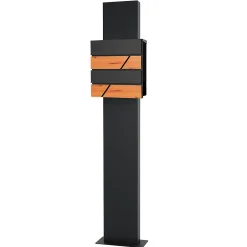 Ml-Design Boîte Aux Lettres 1 Porte-Boîte aux lettres moderne en acier anthracite/ optique bois avec support 170 cm