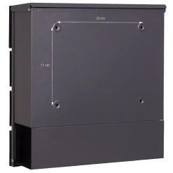Ml-Design Boîte aux lettres moderne en acier anthracite imitation bois murale avec 2 clés