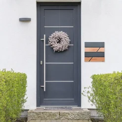 Ml-Design Boîte aux lettres moderne en acier anthracite imitation bois murale avec 2 clés