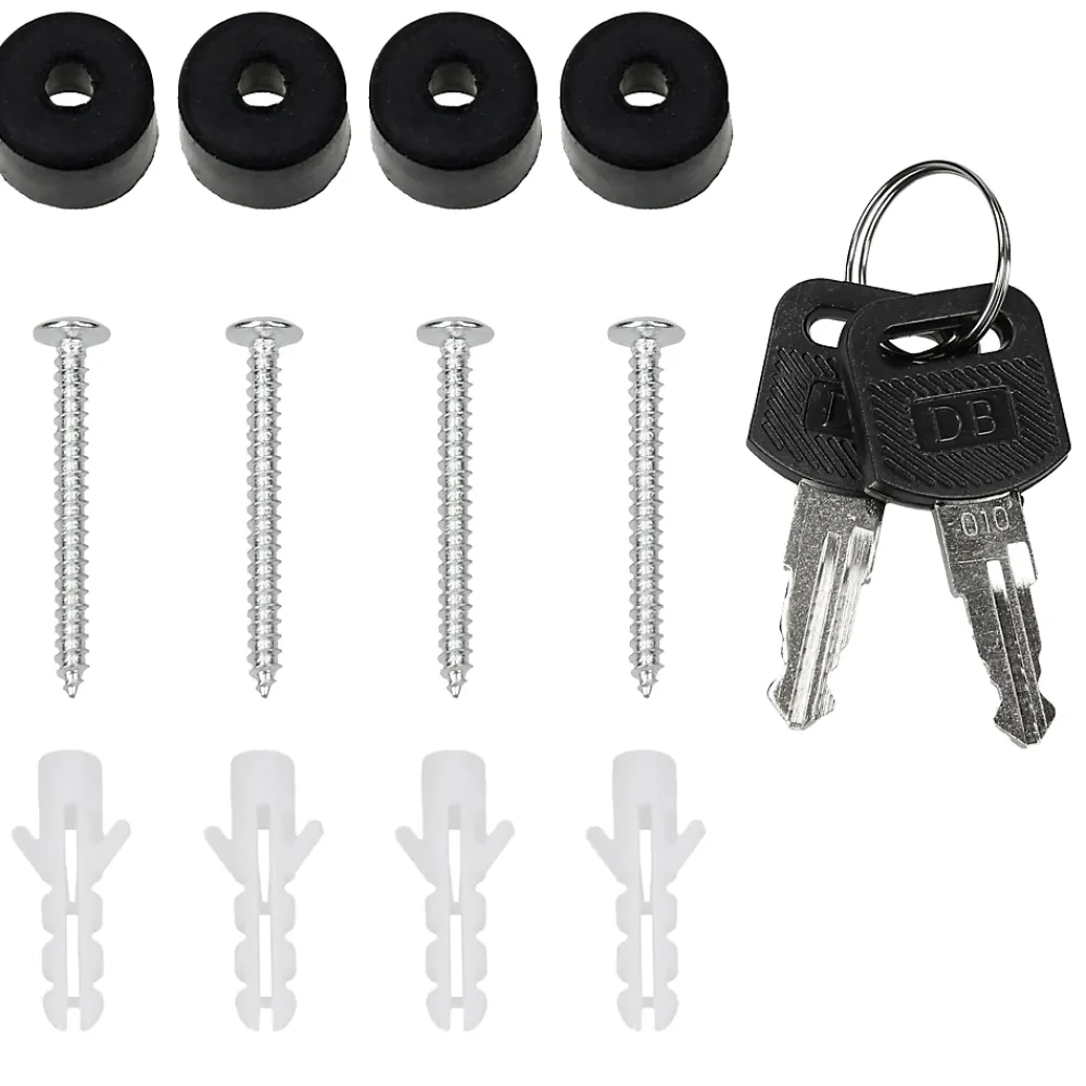 Ml-Design Boîte aux lettres murale anthracite design bois avec 2 clés inclus 11x37x26,5 cm