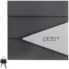 Ml-Design Boîte Aux Lettres 1 Porte-Boîte aux lettres murale anthracite/argenté avec rouleau à journaux 37x37x11 cm