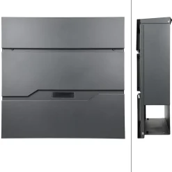 Ml-Design Boîte aux lettres murale anthracite avec 2 clés compartiment à journaux moderne