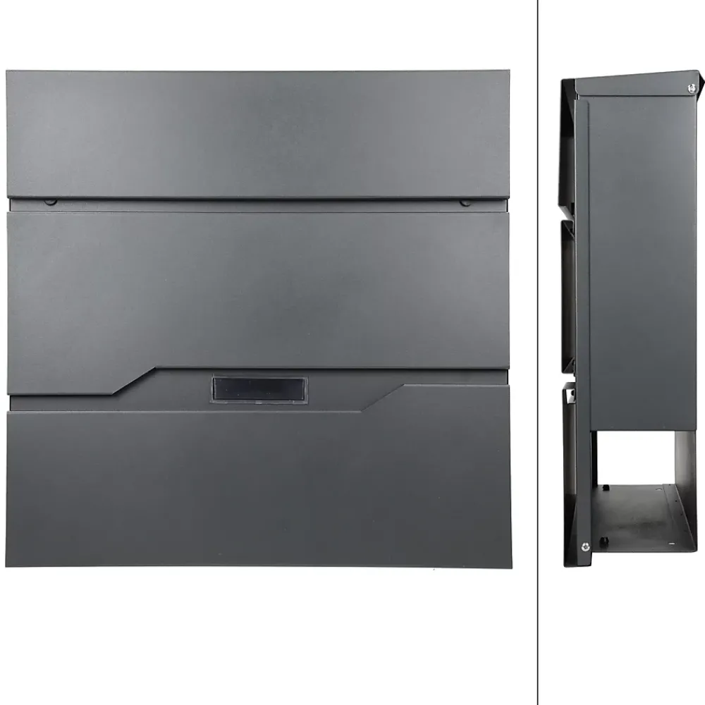 Ml-Design Boîte aux lettres murale anthracite avec 2 clés compartiment à journaux moderne