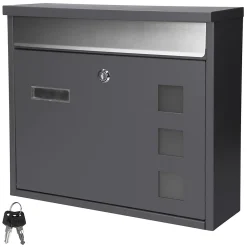Ml-Design Boîte Aux Lettres 1 Porte-Boîte aux lettres murale avec porte-journaux acier inoxydable anthracite moderne