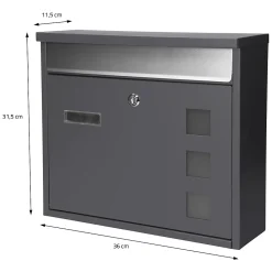 Ml-Design Boîte Aux Lettres 1 Porte-Boîte aux lettres murale avec porte-journaux acier inoxydable anthracite moderne