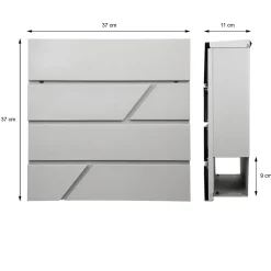 Ml-Design Boîte Aux Lettres 1 Porte-Boîte aux lettres murale gris clair avec 2 clés compartiment à journaux postale