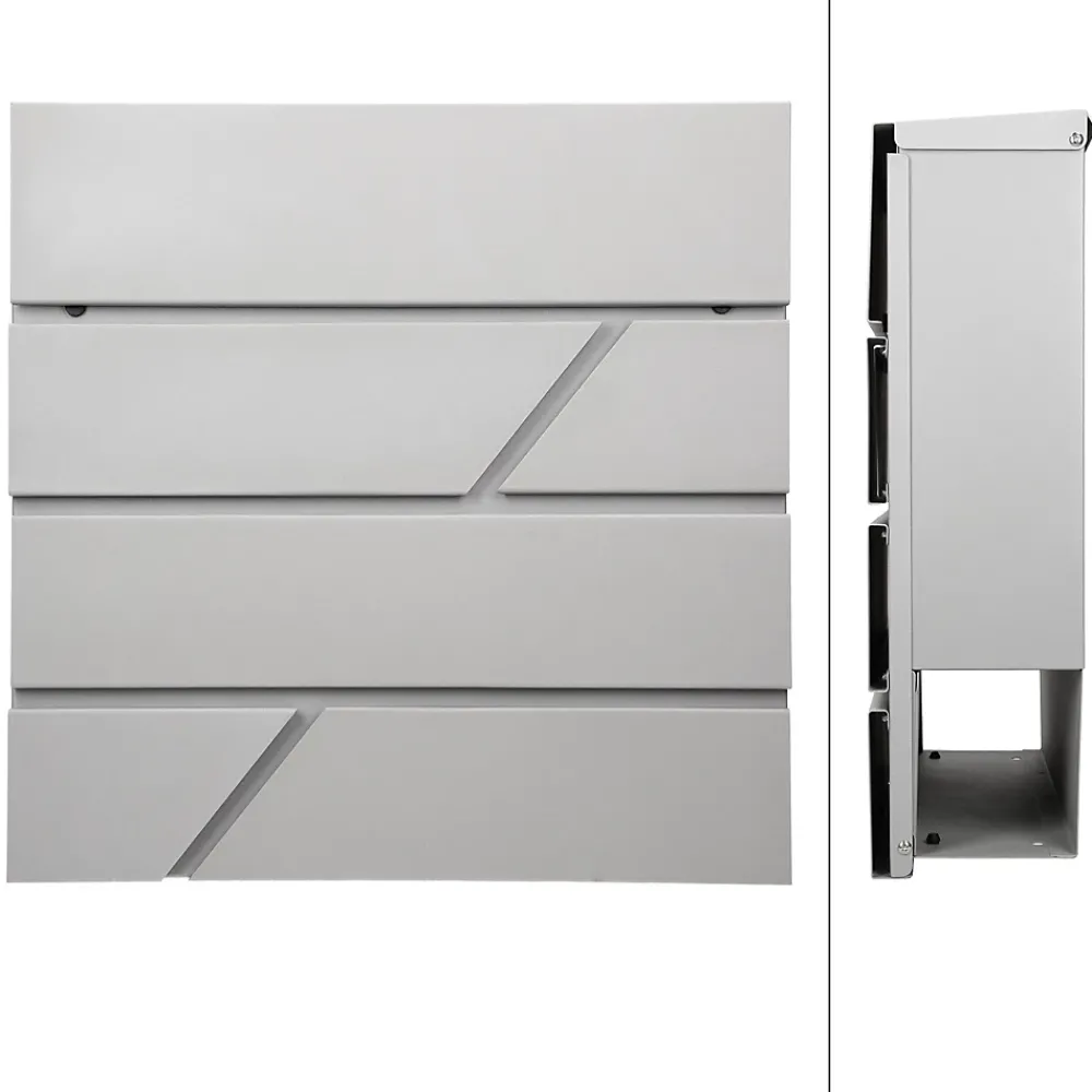 Ml-Design Boîte Aux Lettres 1 Porte-Boîte aux lettres murale gris clair avec 2 clés compartiment à journaux postale