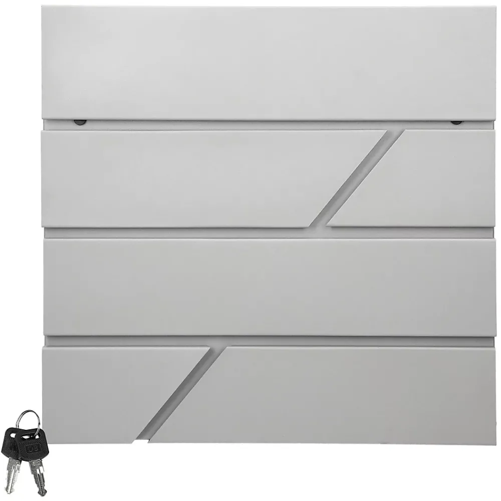 Ml-Design Boîte Aux Lettres 1 Porte-Boîte aux lettres murale gris clair avec 2 clés compartiment à journaux postale