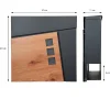 Ml-Design Boîte aux lettres murale moderne en acier anthracite aspect bois + 2 clés inclus