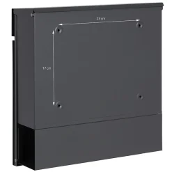 Ml-Design Boîte aux lettres murale moderne en acier anthracite aspect bois + 2 clés inclus