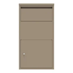 Couleurs Du Monde Boîte À Colis-Boîte aux lettres murale taupe en acier galvanisé avec cylindre de sécurité et 2 clés