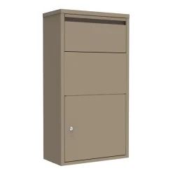 Couleurs Du Monde Boîte À Colis-Boîte aux lettres murale taupe en acier galvanisé avec cylindre de sécurité et 2 clés