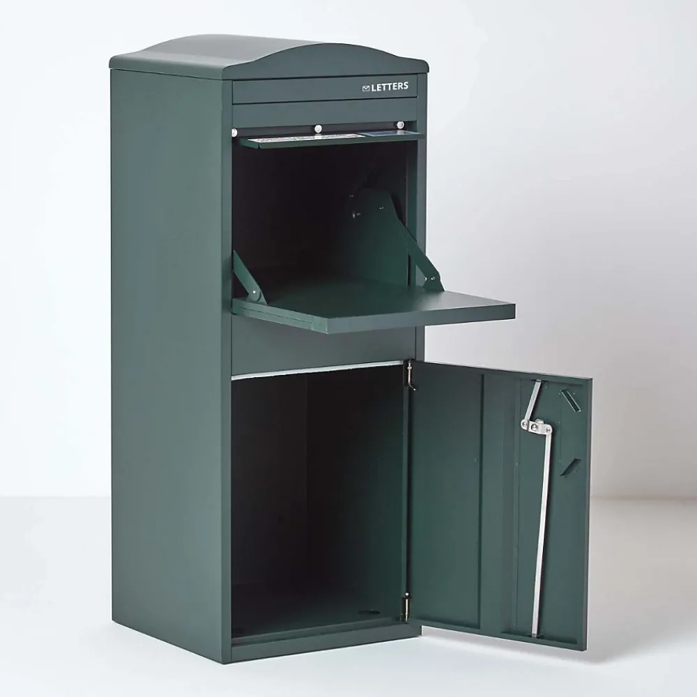 Smart Parcel Box Boîte aux lettres 1 porte Boîte à colis Large Vert foncé en acier