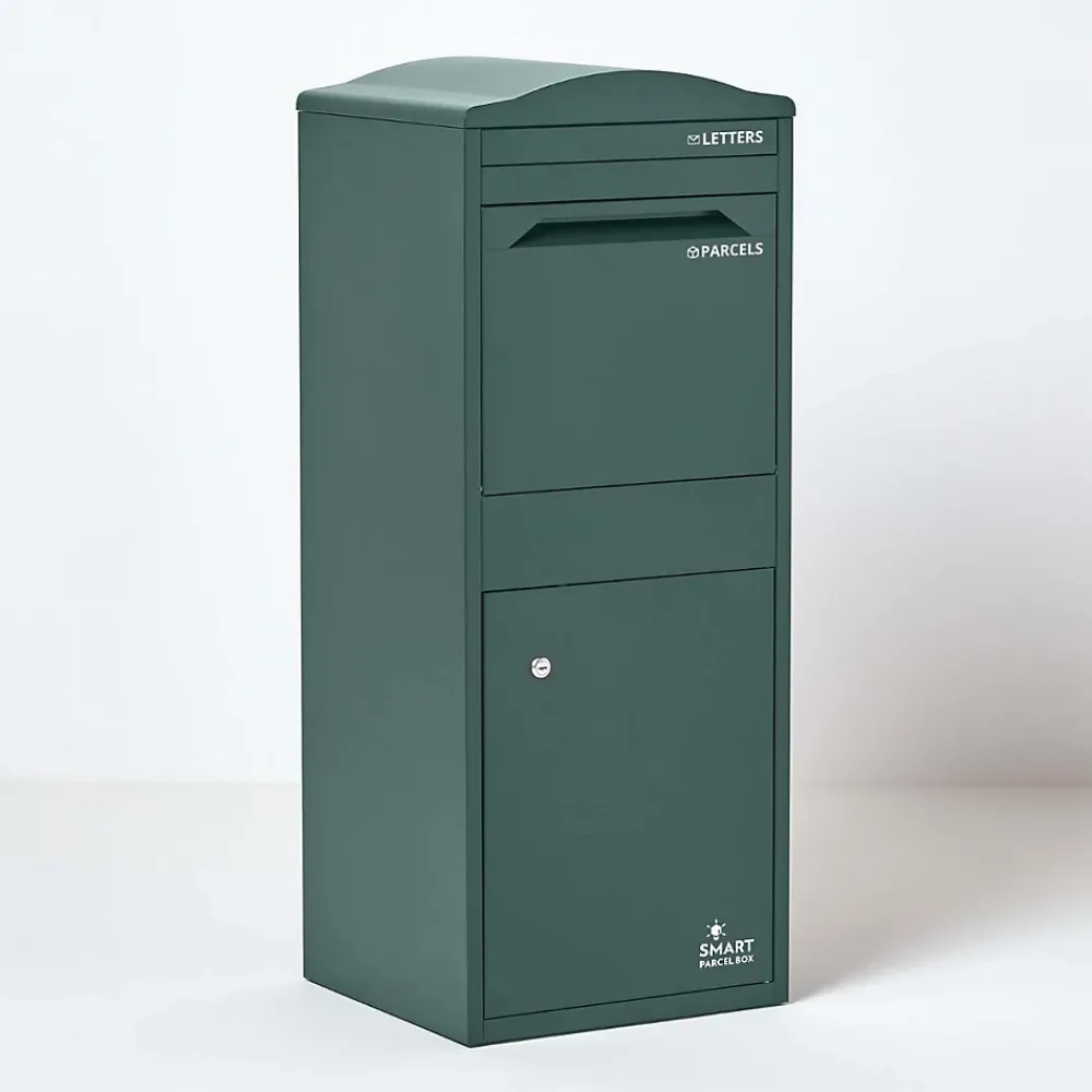 Smart Parcel Box Boîte aux lettres 1 porte Boîte à colis Large Vert foncé en acier