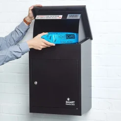Smart Parcel Box Boîte aux lettres 1 porte Boîte à colis Noire en acier