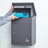 Smart Parcel Box Boîte aux lettres 1 porte Boîte à colis Gris foncé en acier