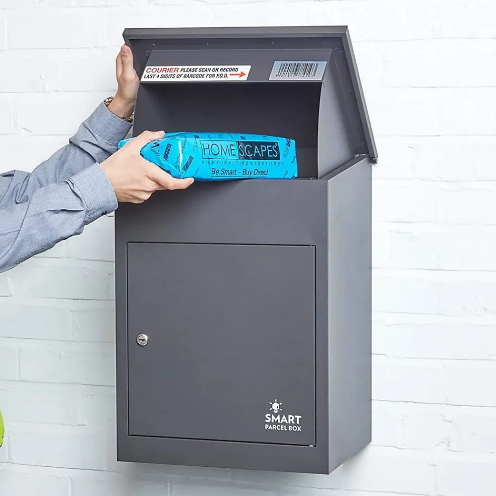 Smart Parcel Box Boîte aux lettres 1 porte Boîte à colis Gris foncé en acier