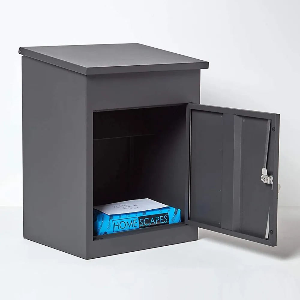 Smart Parcel Box Boîte aux lettres 1 porte Boîte à colis Gris foncé en acier