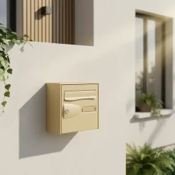 Diall Boîte Aux Lettres 1 Porte-Boîte aux lettres 1 porte Beige faible profondeur