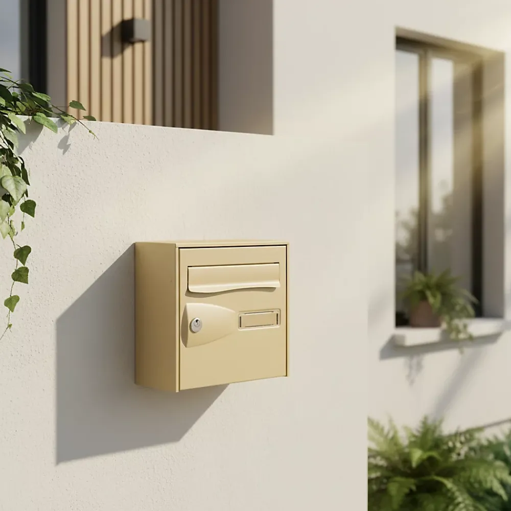 Diall Boîte Aux Lettres 1 Porte-Boîte aux lettres 1 porte Beige faible profondeur