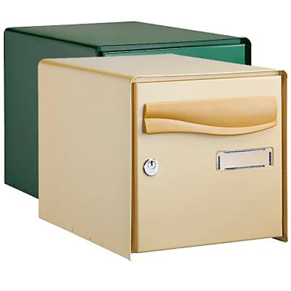 Boîte Aux Lettres 1 Porte-Boîte aux lettres 1 porte Lys Beige acier résistante à la rouille