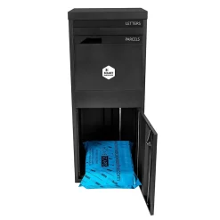 Smart Parcel Box Boîte À Colis-Boîte aux lettres 2 portes Boîte à colis Large Noir en acier