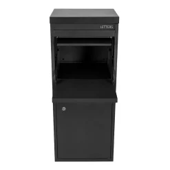 Smart Parcel Box Boîte À Colis-Boîte aux lettres 2 portes Boîte à colis Large Noir en acier