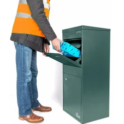 Smart Parcel Box Boîte aux lettres 2 portes Boîte à colis Large Vert en acier