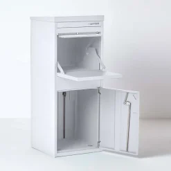 Smart Parcel Box Boîte À Colis-Boîte aux lettres 2 portes Boîte à colis Large Blanc en acier