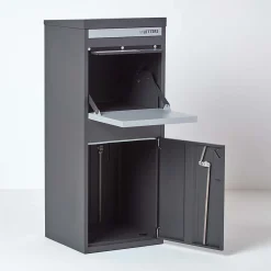 Smart Parcel Box Boîte À Colis-Boîte aux lettres 2 portes Boîte à colis Large Gris foncé en acier