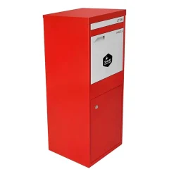 Smart Parcel Box Boîte aux lettres 2 portes Boîte à colis Large Rouge en acier