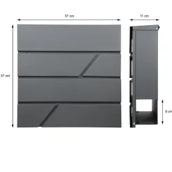 Ml-Design Boîte Aux Lettres 1 Porte-Boîte aux lettres sur pied argenté en acier revêtu par poudre porte-journaux clé