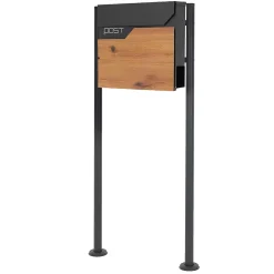 Ml-Design Boîte aux lettres sur pieds boîte postale anthracite imitation bois avec support