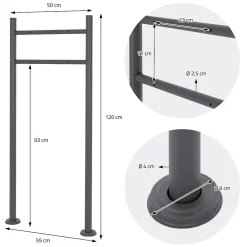 Ml-Design Boîte aux lettres sur pieds boîte postale anthracite imitation bois avec support