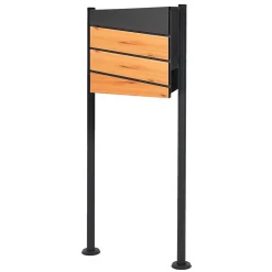 Ml-Design Boîte Aux Lettres 1 Porte-Boîte aux lettres sur pieds boîte postale anthracite et design bois avec support