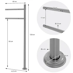 Ml-Design Boîte aux lettres sur une pied argent boîte postale anthracite moderne 37x11 cm