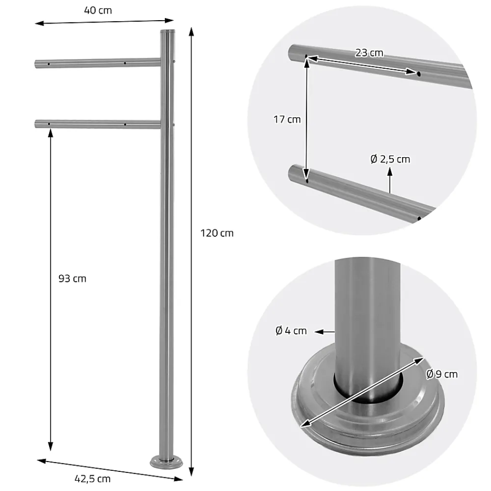 Ml-Design Boîte aux lettres sur une pied argent boîte postale anthracite moderne 37x11 cm