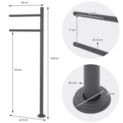 Ml-Design Boîte aux lettres sur une pied anthracite boîte postale en acier moderne 37x11cm
