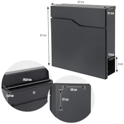 Ml-Design Boîte aux lettres sur une pied anthracite boîte postale en acier moderne 37x11cm