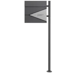 Ml-Design Boîte aux lettres sur une pied boîte postale en acier anthracite/argent moderne