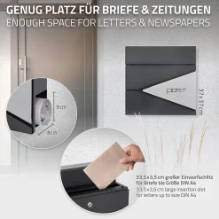 Ml-Design Boîte aux lettres sur une pied boîte postale en acier anthracite/argent moderne