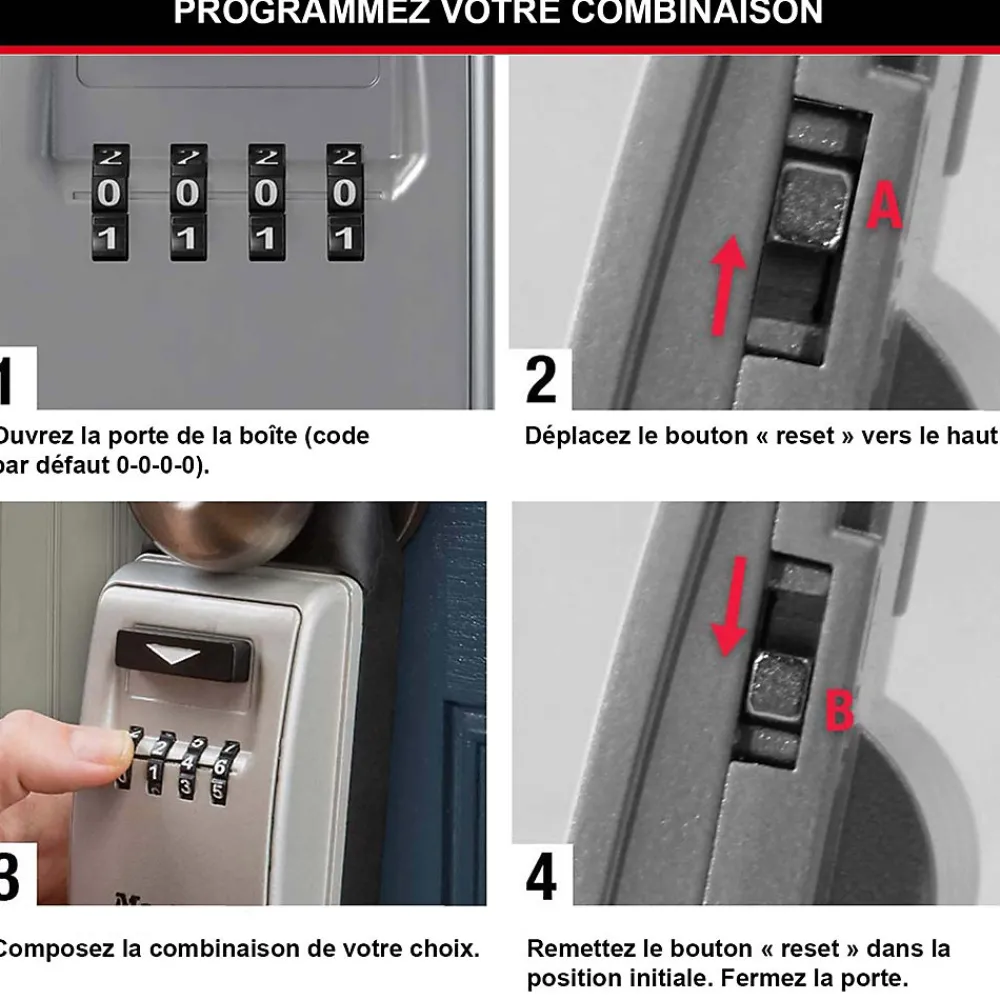 Master Lock Boîte à clé à anse rétractable Masterlock Select Acess 5420EURD