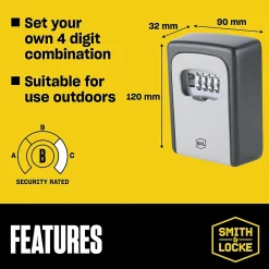 Smith & Locke Boîte À Clé-Boîte à clé sécurisée à combinaison programmable