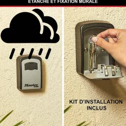 Master Lock Boîte à clés sécurisée à combinaison programmable et fixation murale