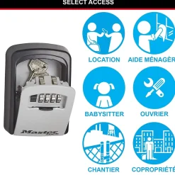 Master Lock Boîte à clés sécurisée à combinaison programmable et fixation murale