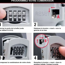 Master Lock Boîte à clés sécurisée à combinaison programmable et fixation murale
