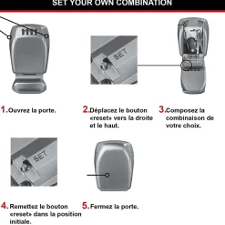 Master Lock Boîte à clés sécurisée haute sécurité fixation murale